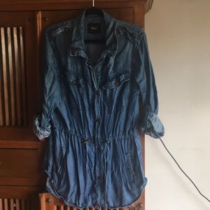 Light weight denim anorak jacket